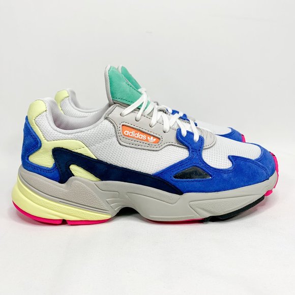 adidas falcon white blue yellow